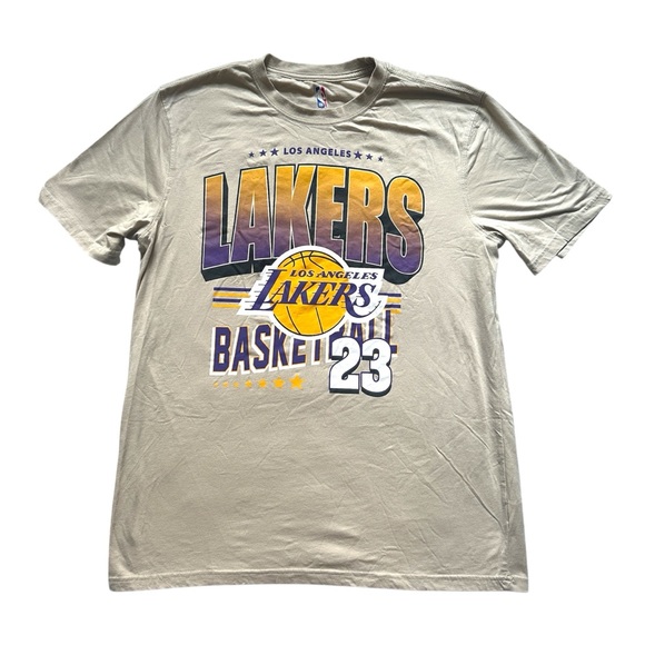 NBA Lakers Lebron James Graphic‎ T-Shirt Beige Men’s Size L - Picture 1 of 6